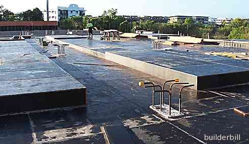 plywood formwork used for a suspended concrete slab