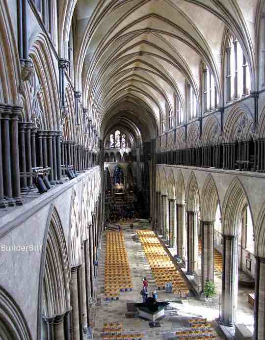 The interior of salisbury cathedral