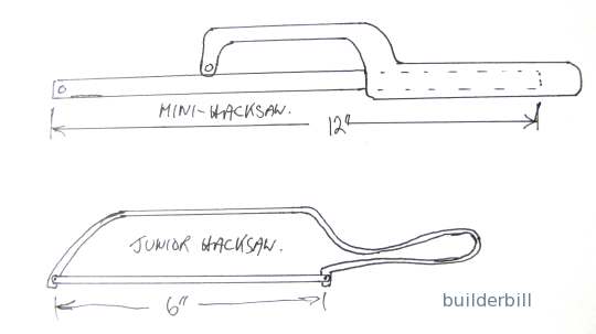 sketch of a junior hacksaw and a mini hacksaw