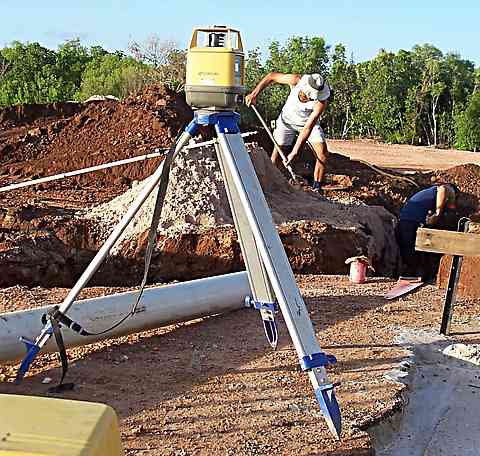 Laser level in use