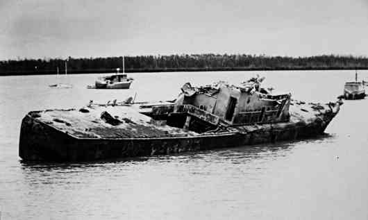 HMAS Attack cyclone damage