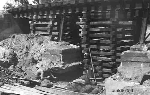 shoring of a railway bridge