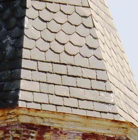 slate roofing on a steeple