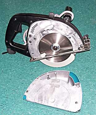 Makita cold saw spark catcher removed