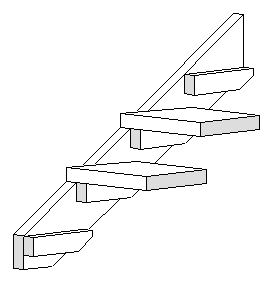 timber stair with cleats to support treads
