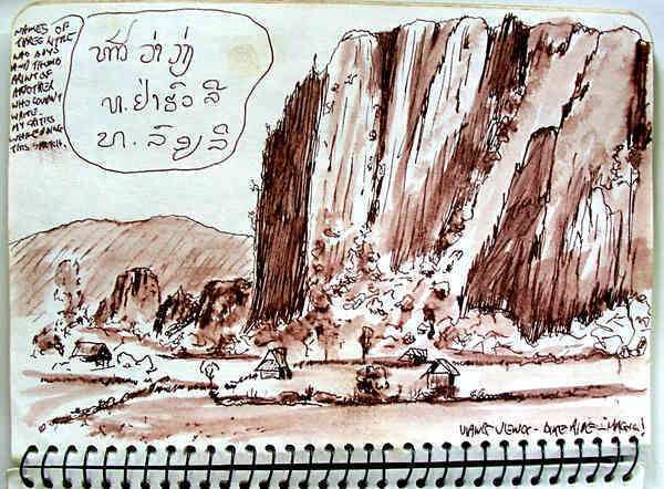 karst outcrops, Vang Vieng Laos